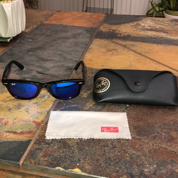 Ray-Ban Other - Like new Ray Ban FLASH BLUE glasses ⚡️🌀